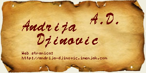 Andrija Đinović vizit kartica
